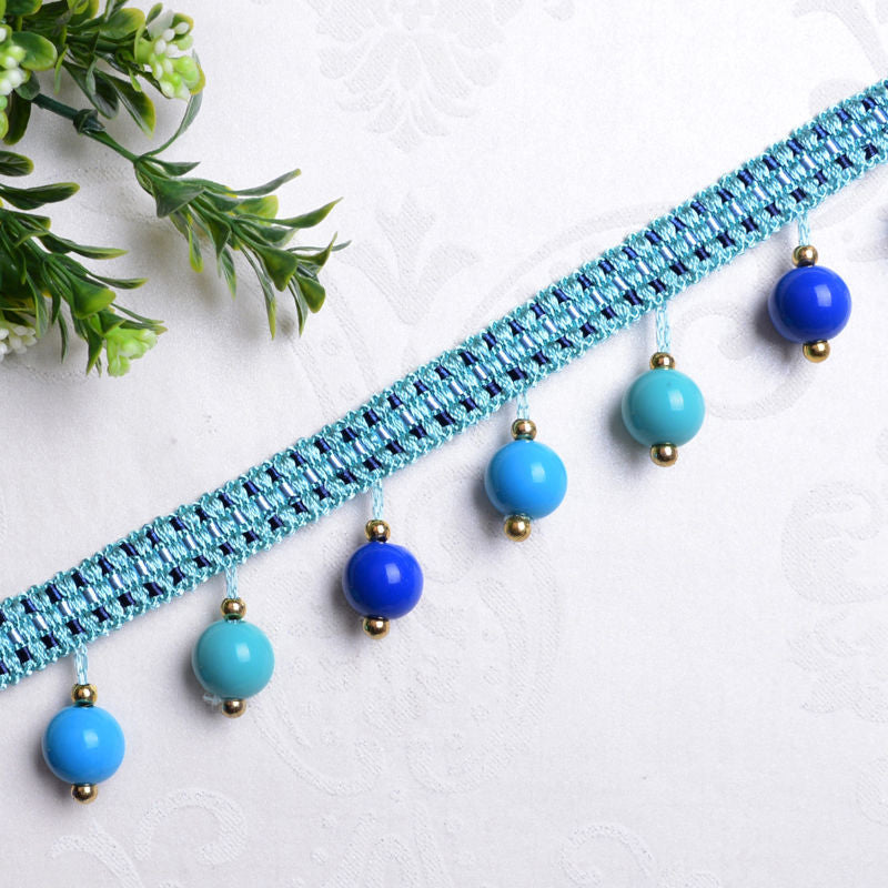 Decorative Lace Trim with Colorful Pendants | Thrascher