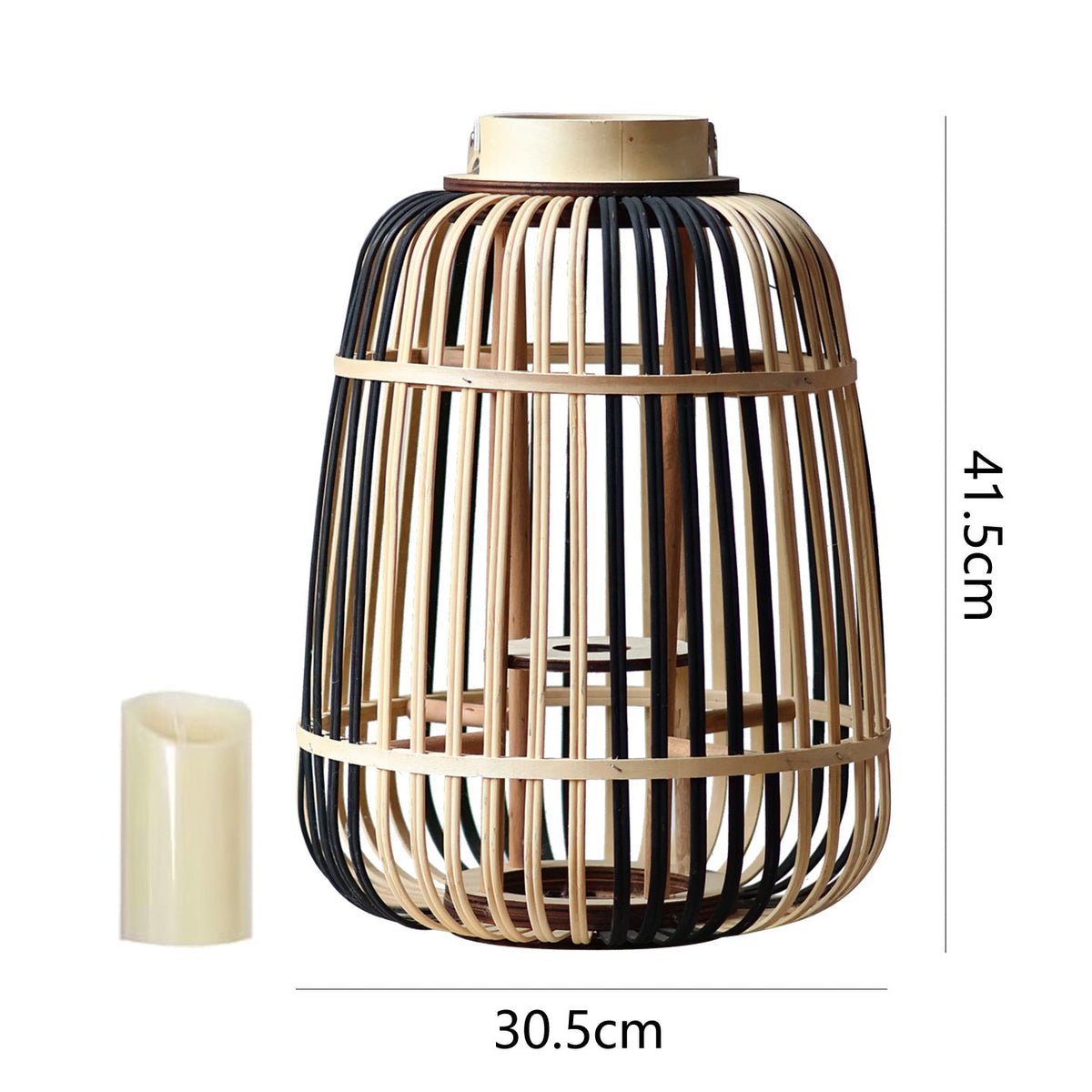 Decorative Lantern Bamboo LED Illuminated | Thrascher