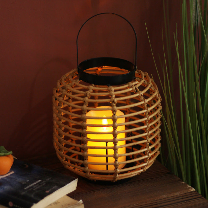 Decorative Lantern made of Braided Rattan | Thrascher