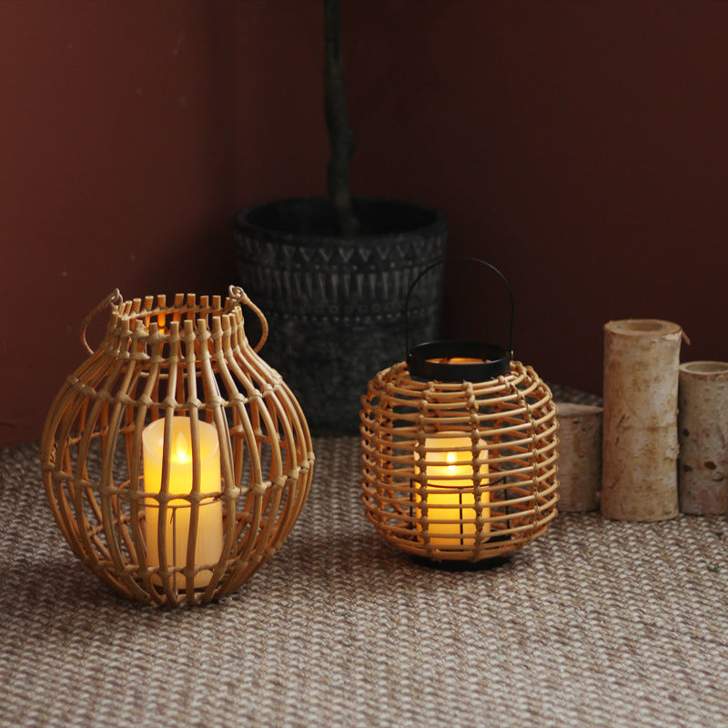 Decorative Lantern made of Braided Rattan | Thrascher