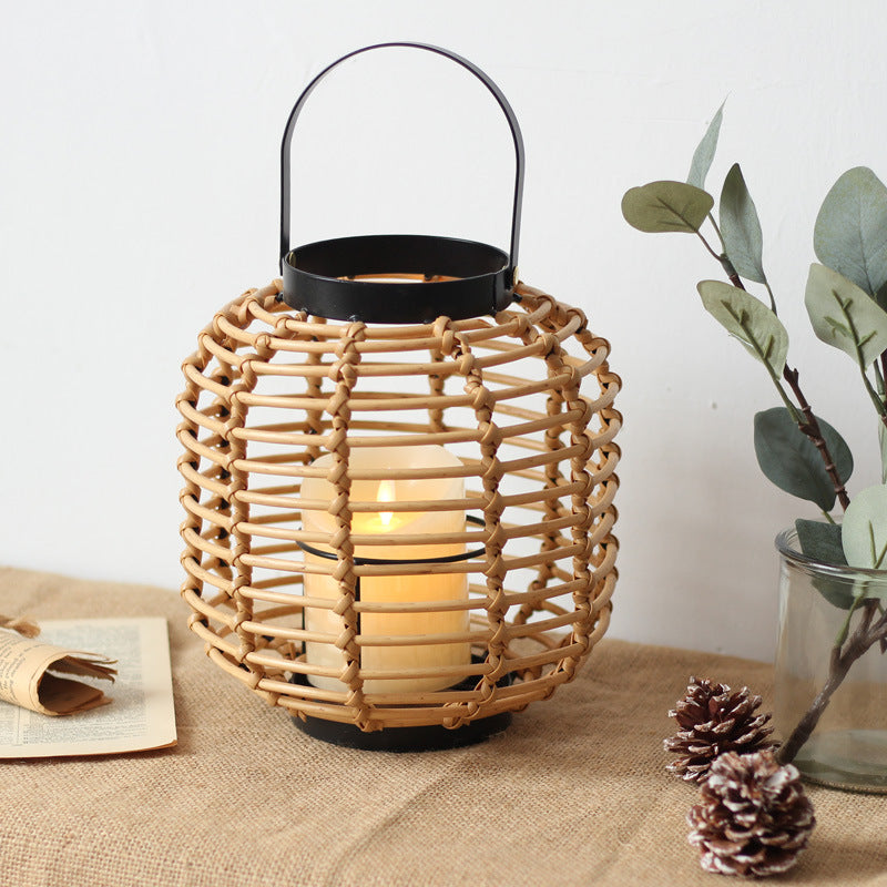 Decorative Lantern made of Braided Rattan | Thrascher