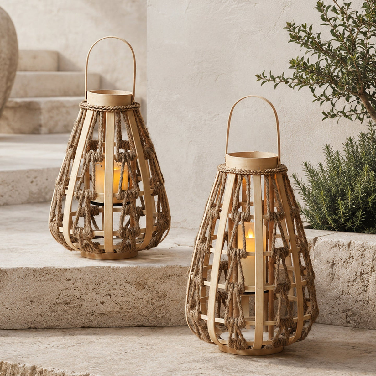 Decorative Lantern made of Rattan | Thrascher