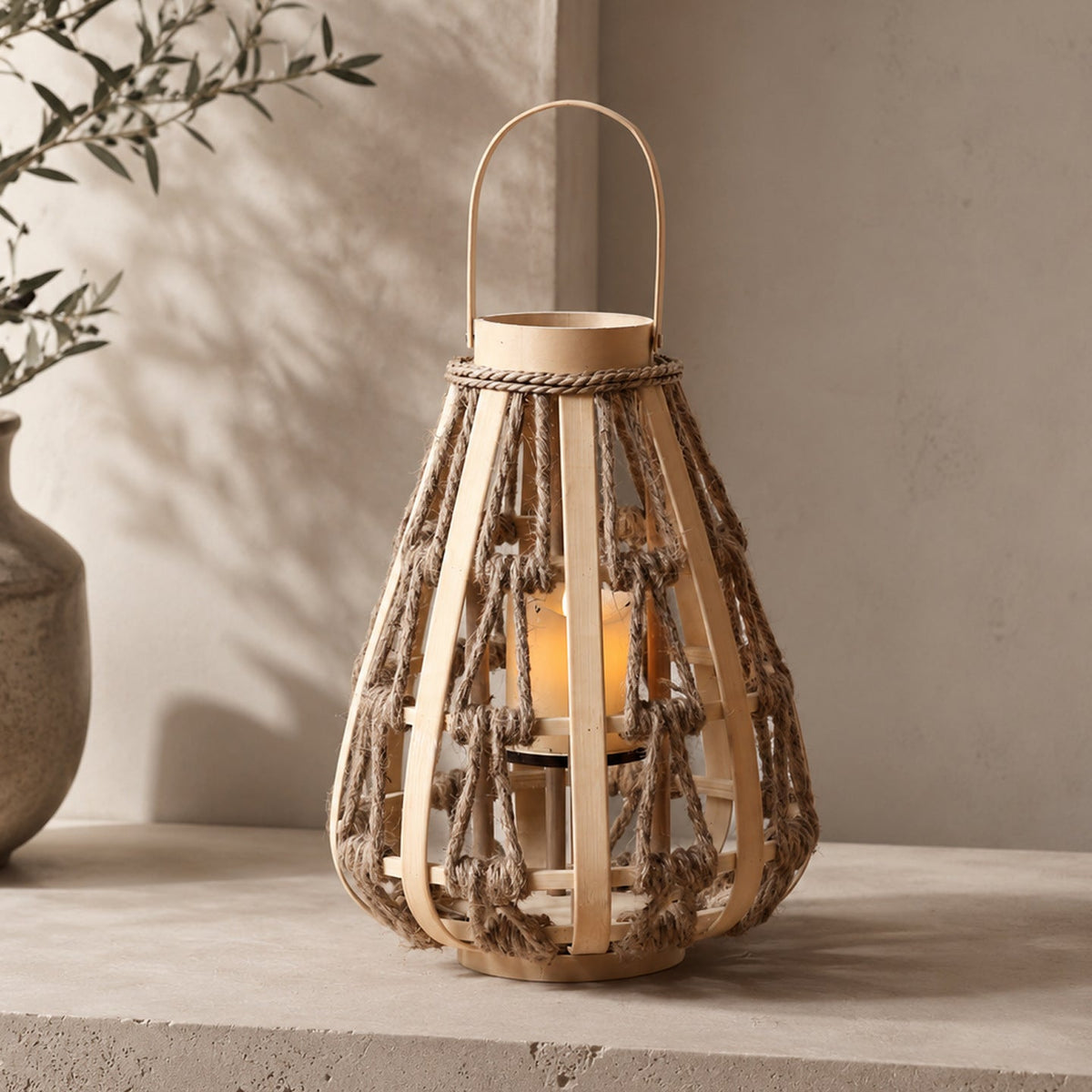Decorative Lantern made of Rattan | Thrascher