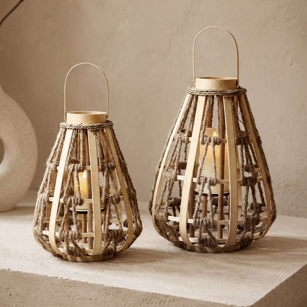 Decorative Lantern made of Rattan | Thrascher