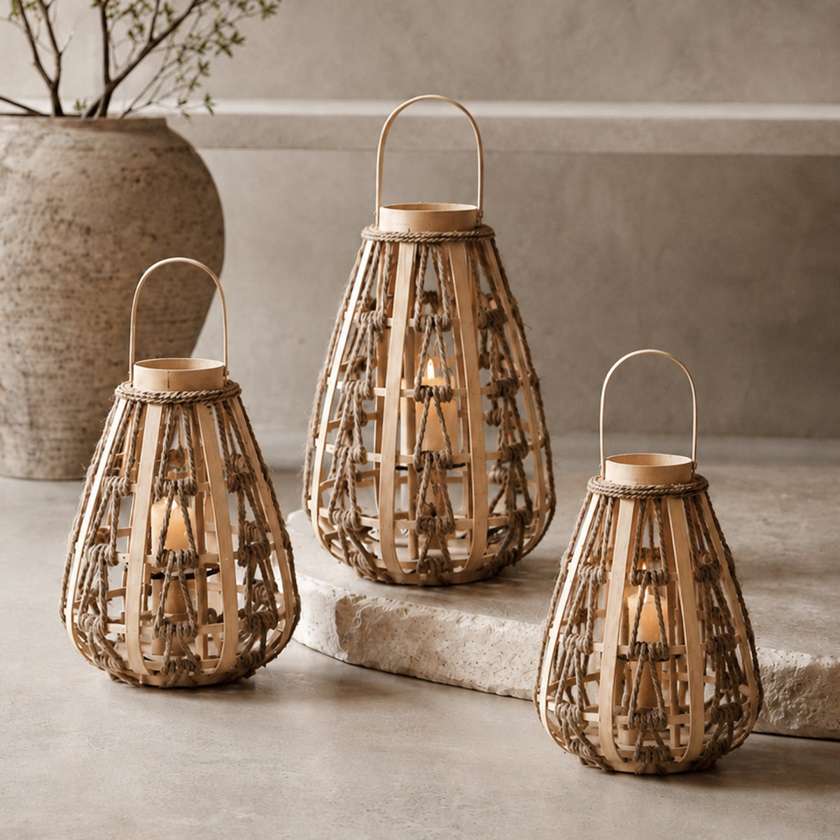 Decorative Lantern made of Rattan | Thrascher