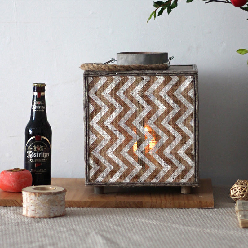 Decorative Lantern with Zigzag Pattern | Thrascher