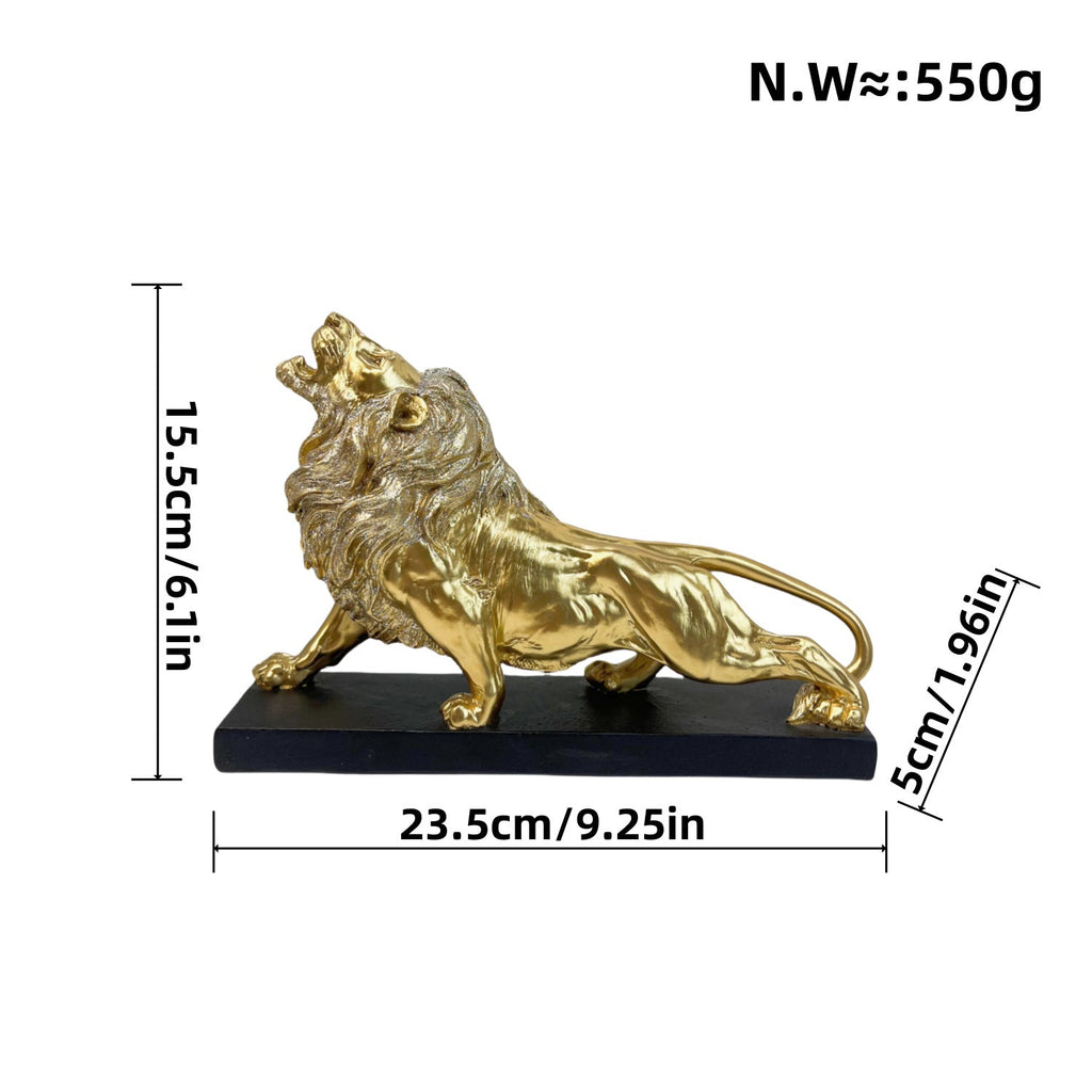 Decorative Lion Figure with Golden Details | Thrascher