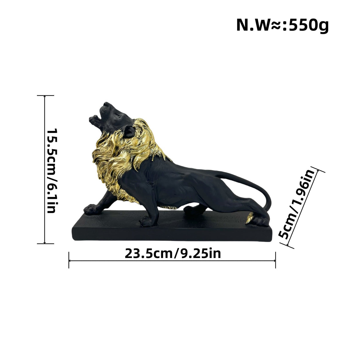 Decorative Lion Figure with Golden Details | Thrascher