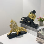 Decorative Lion Figure with Golden Details | Thrascher