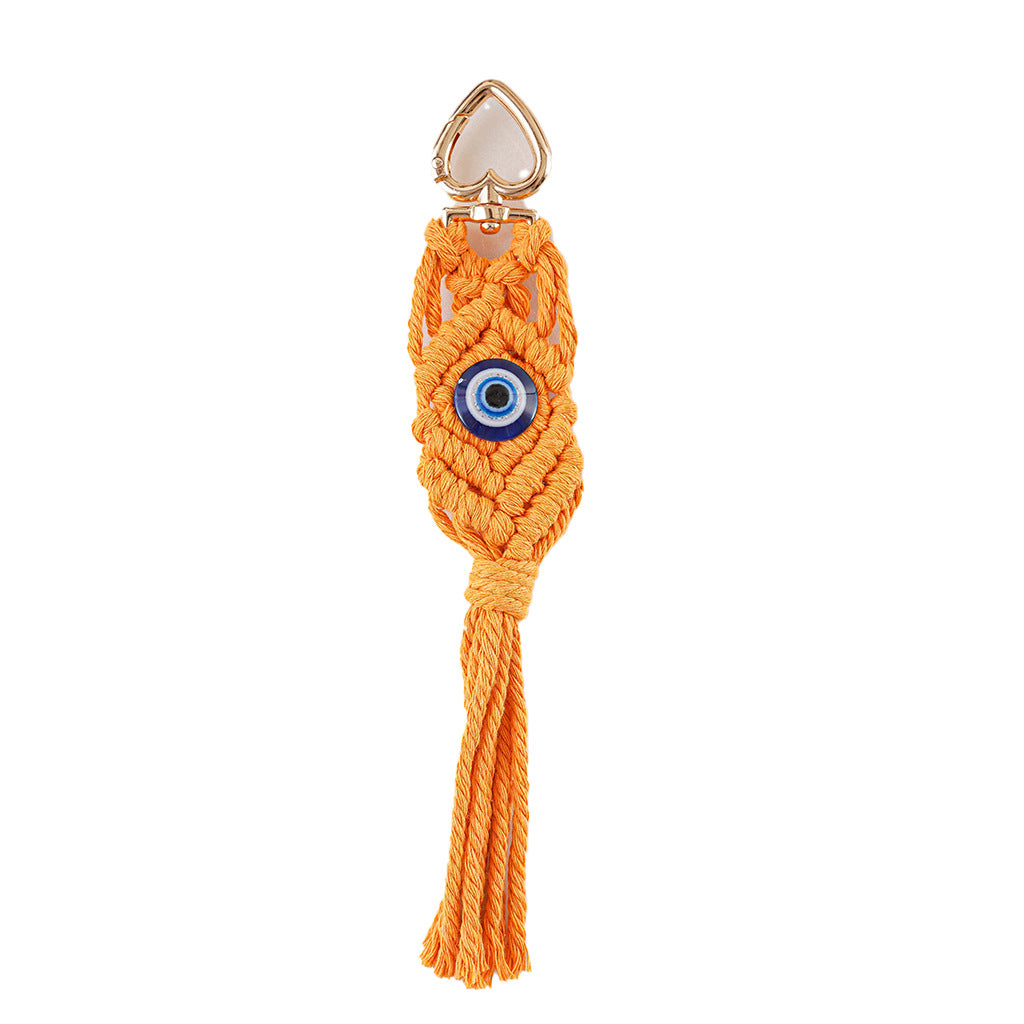 Decorative Macrame Keychain Holder Off White Gray | Thrascher