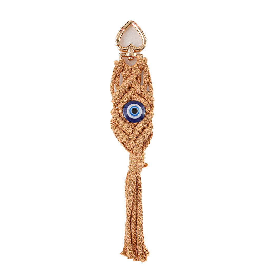 Decorative Macrame Keychain Holder Off White Gray | Thrascher
