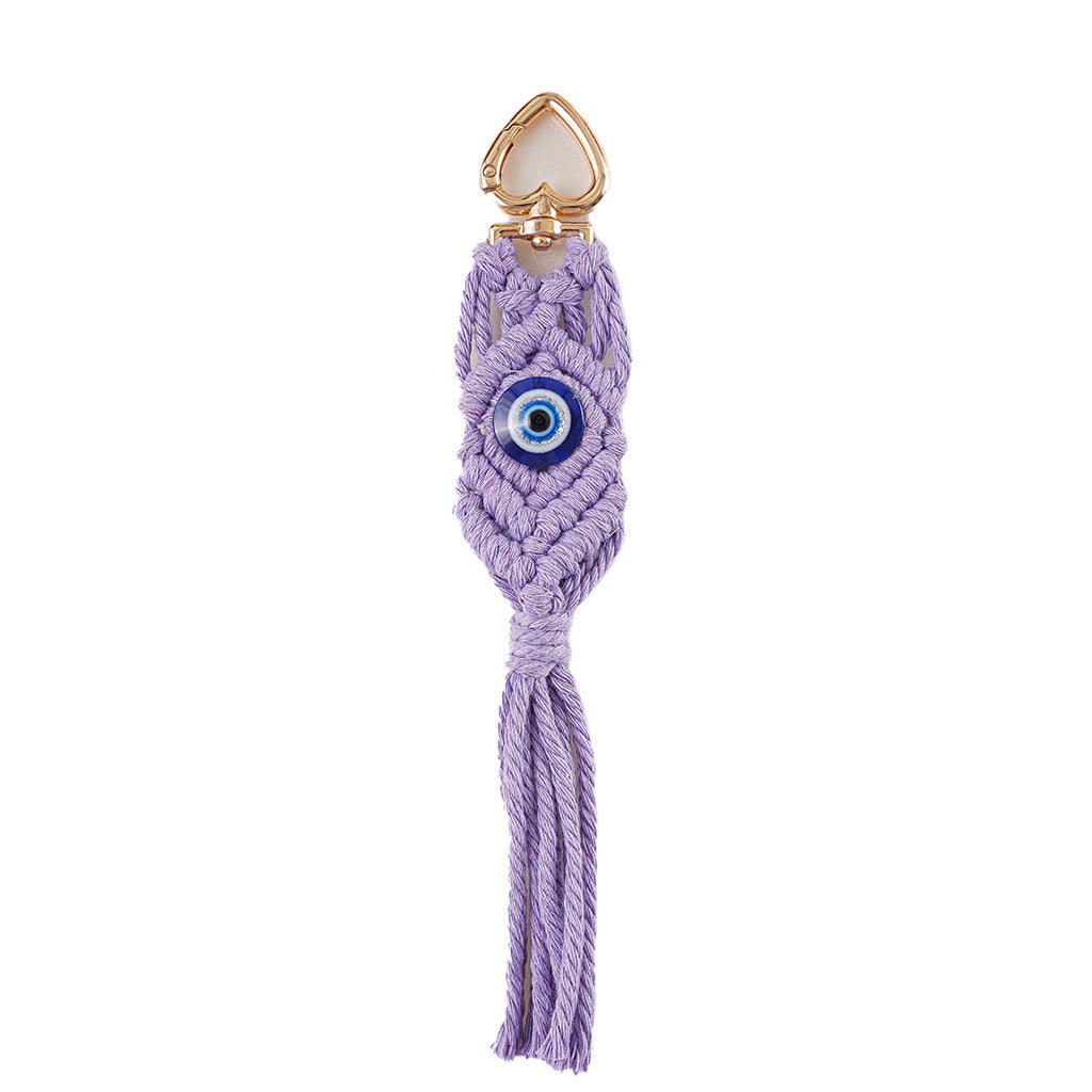 Decorative Macrame Keychain Holder Off White Gray | Thrascher