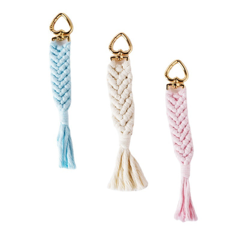 Decorative Macrame Keychain Holder Pink Blue | Thrascher