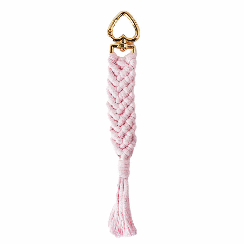 Decorative Macrame Keychain Holder Pink Blue | Thrascher