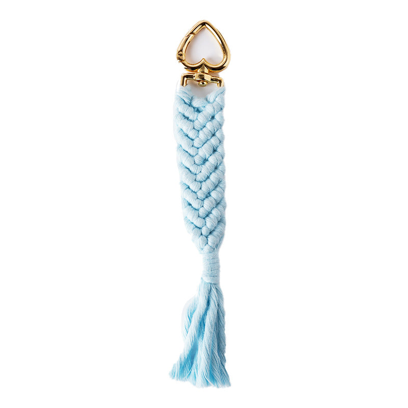 Decorative Macrame Keychain Holder Pink Blue | Thrascher