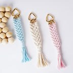 Decorative Macrame Keychain Holder Pink Blue | Thrascher