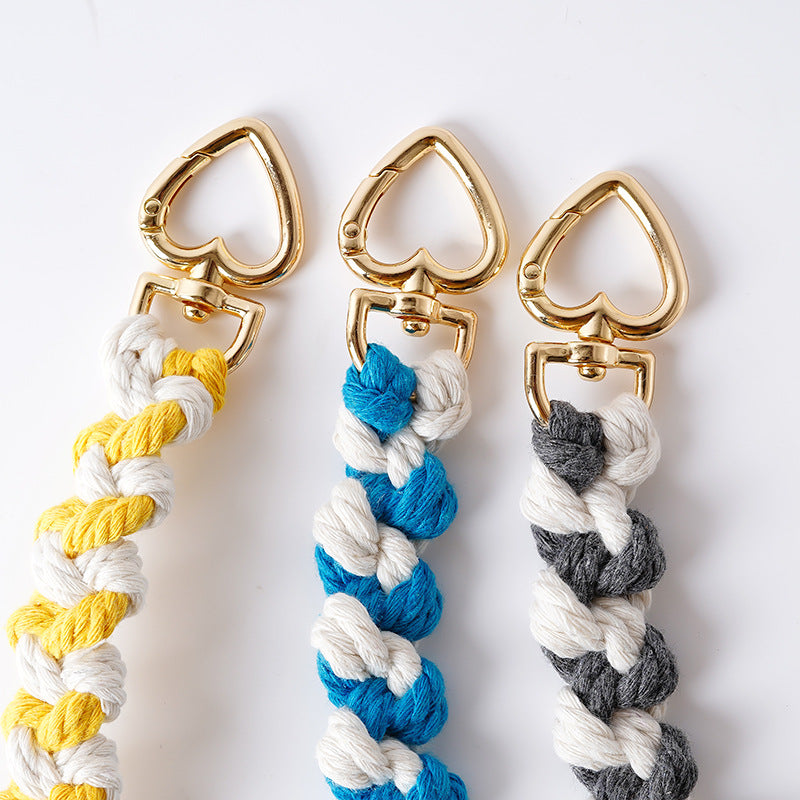 Decorative Macrame Keychain Holder Pink Blue | Thrascher