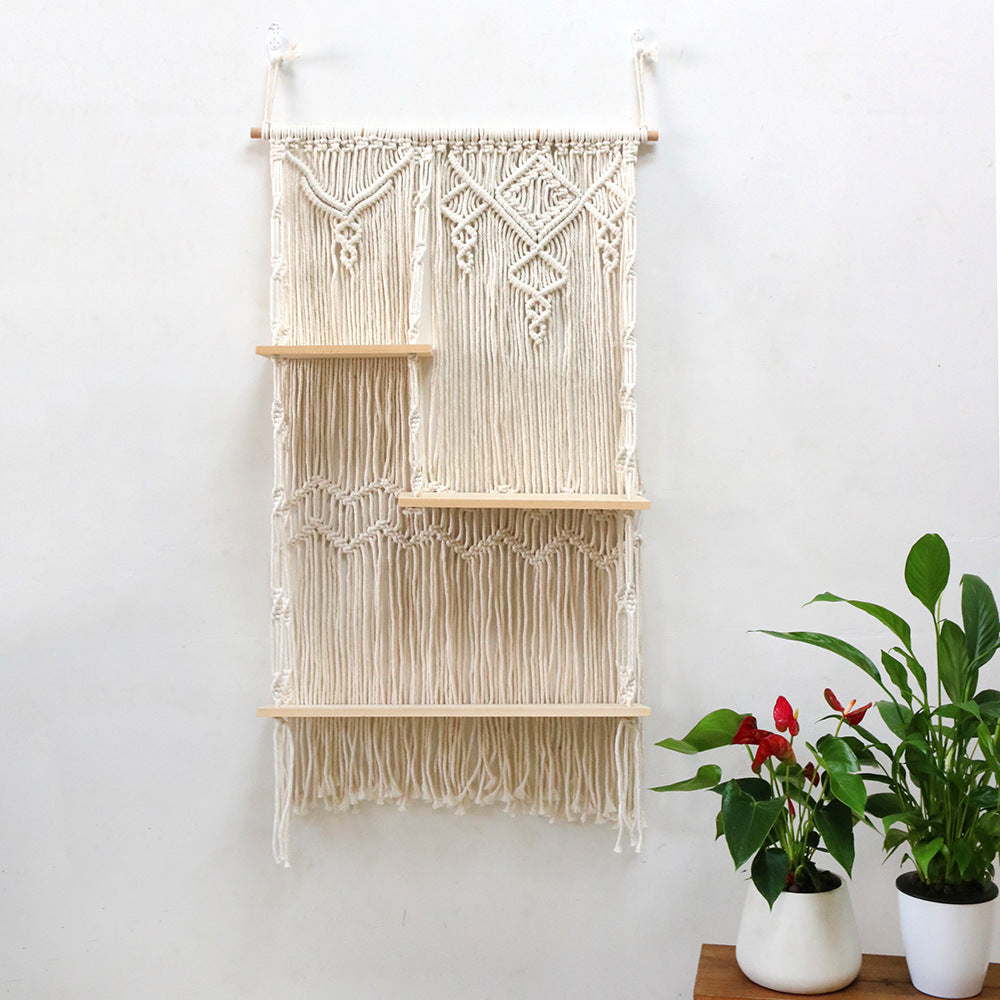 Decorative Macrame Plant Holder with Shelves | Thrascher
