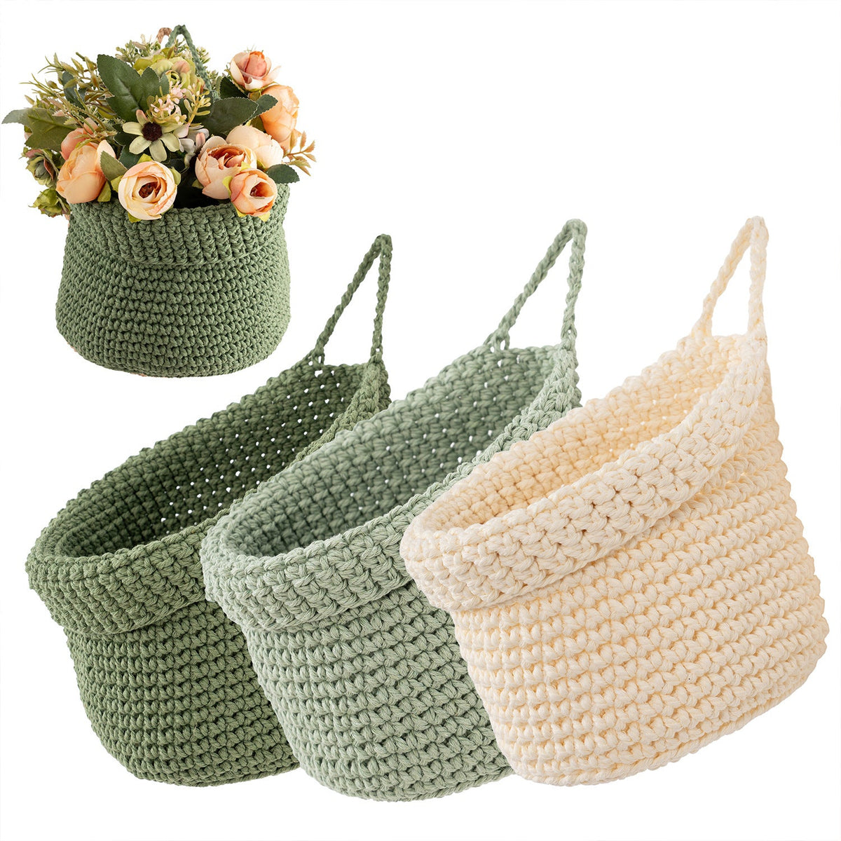 Decorative Macrame Storage Basket Brown | Thrascher
