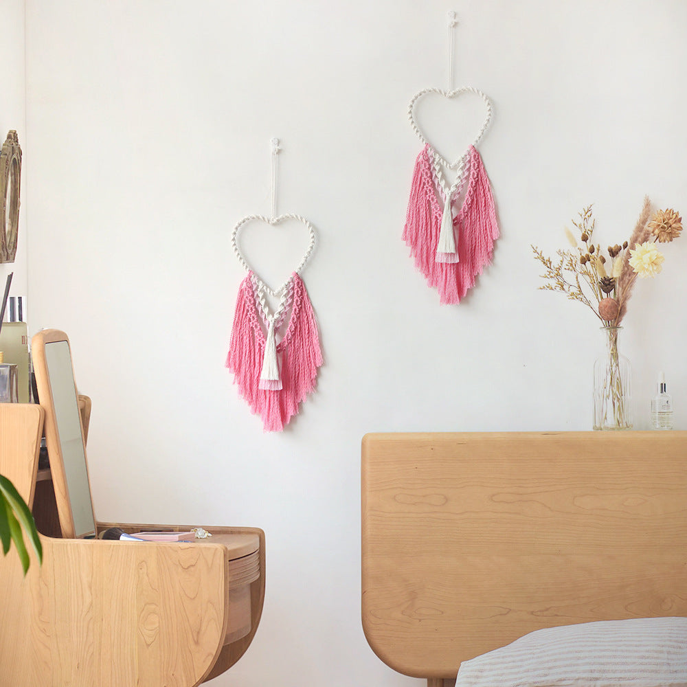 Decorative Macrame Wall Hanging with Heart Design | Thrascher