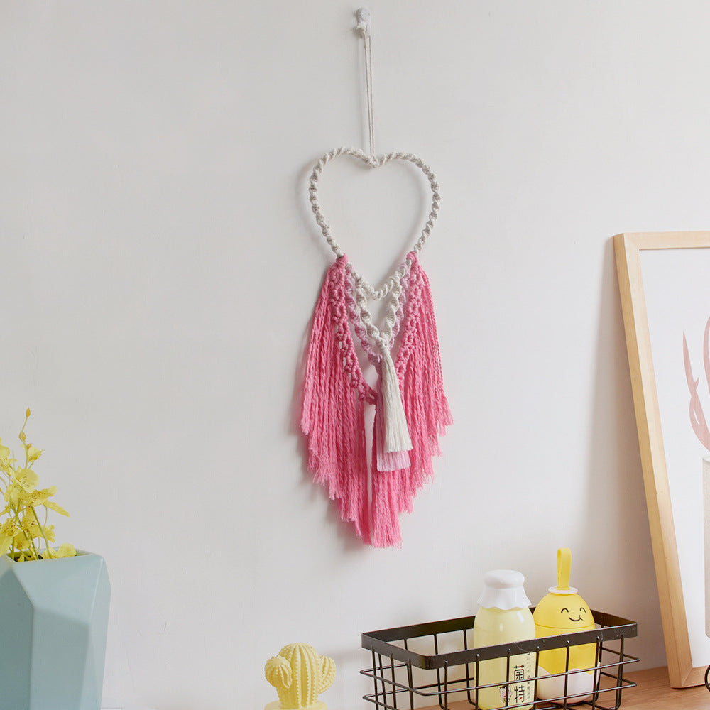 Decorative Macrame Wall Hanging with Heart Design | Thrascher