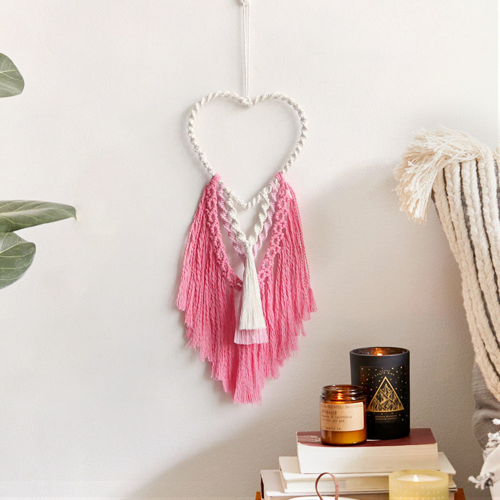 Decorative Macrame Wall Hanging with Heart Design | Thrascher