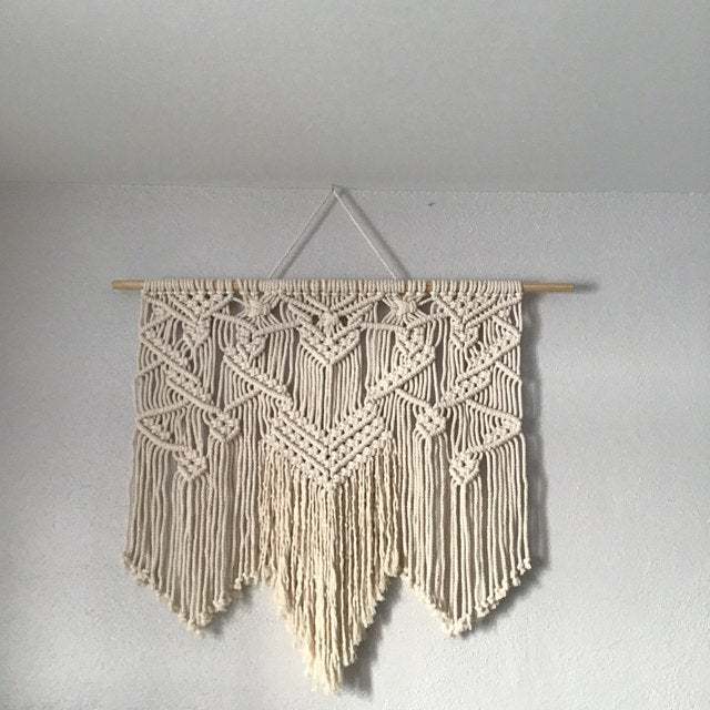 Decorative Macrame Wall Tapestry Red Orange | Thrascher