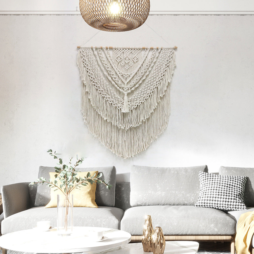 Decorative Macrame Wall Tapestry Red Orange | Thrascher