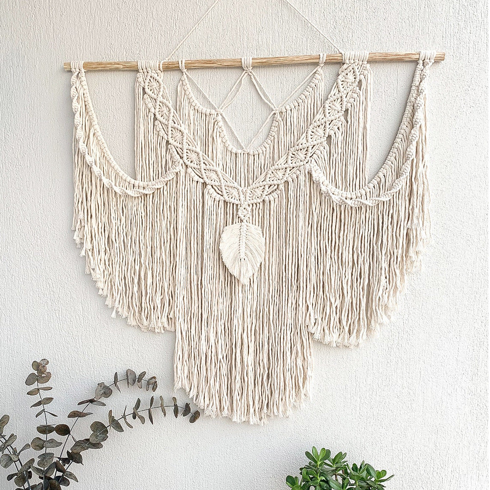 Decorative Macrame Wall Tapestry Red Orange | Thrascher