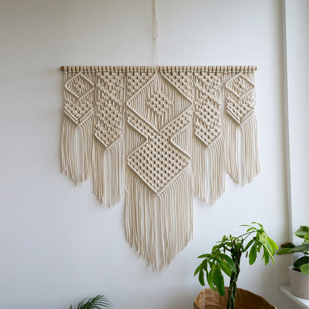 Decorative Macrame Wall Tapestry Red Orange | Thrascher