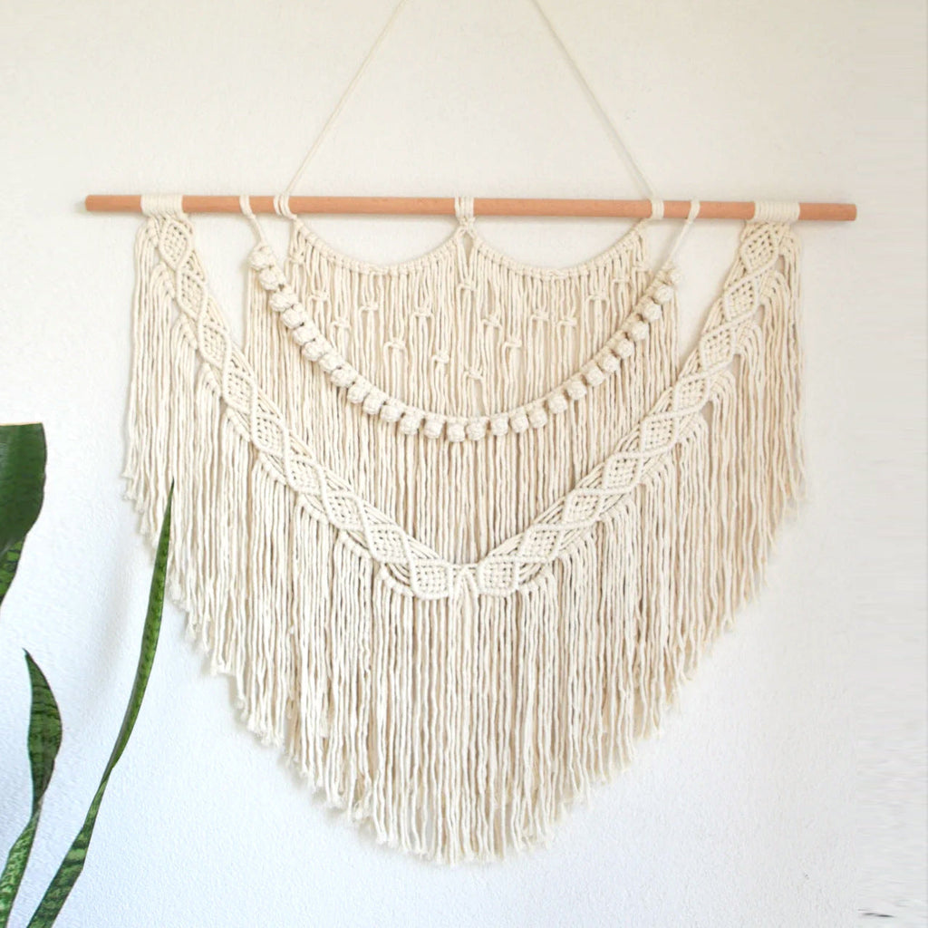 Decorative Macrame Wall Tapestry Red Orange | Thrascher