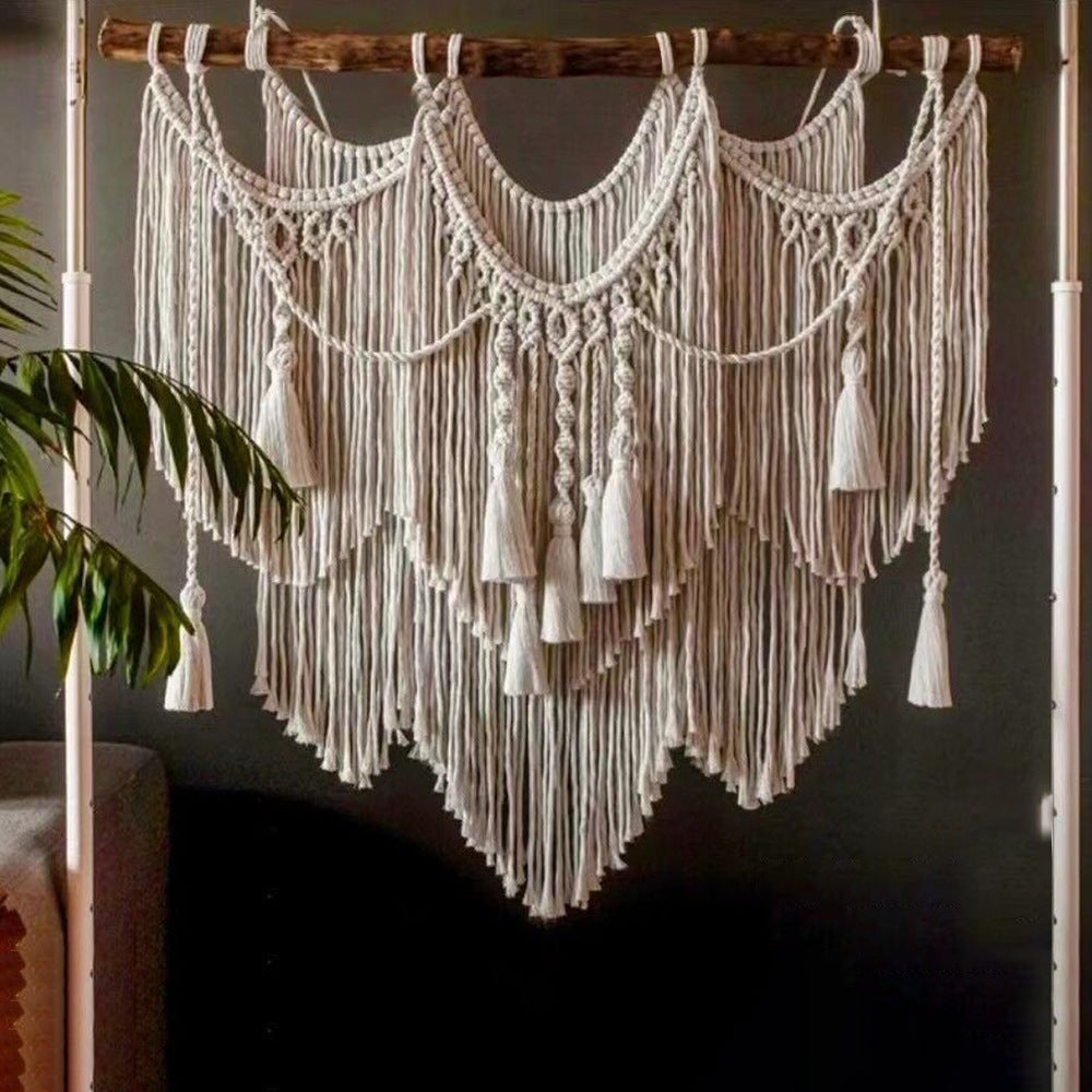 Decorative Macrame Wall Tapestry Red Orange | Thrascher