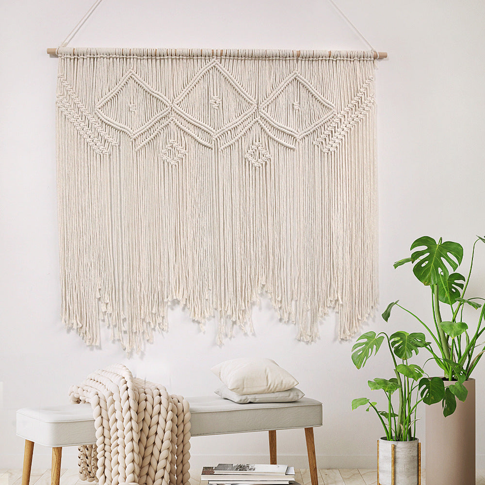 Decorative Macrame Wall Tapestry Red Orange | Thrascher