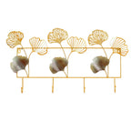 Decorative Metal Wall Hook Rack with Ginkgo Leaf Design | Thrascher