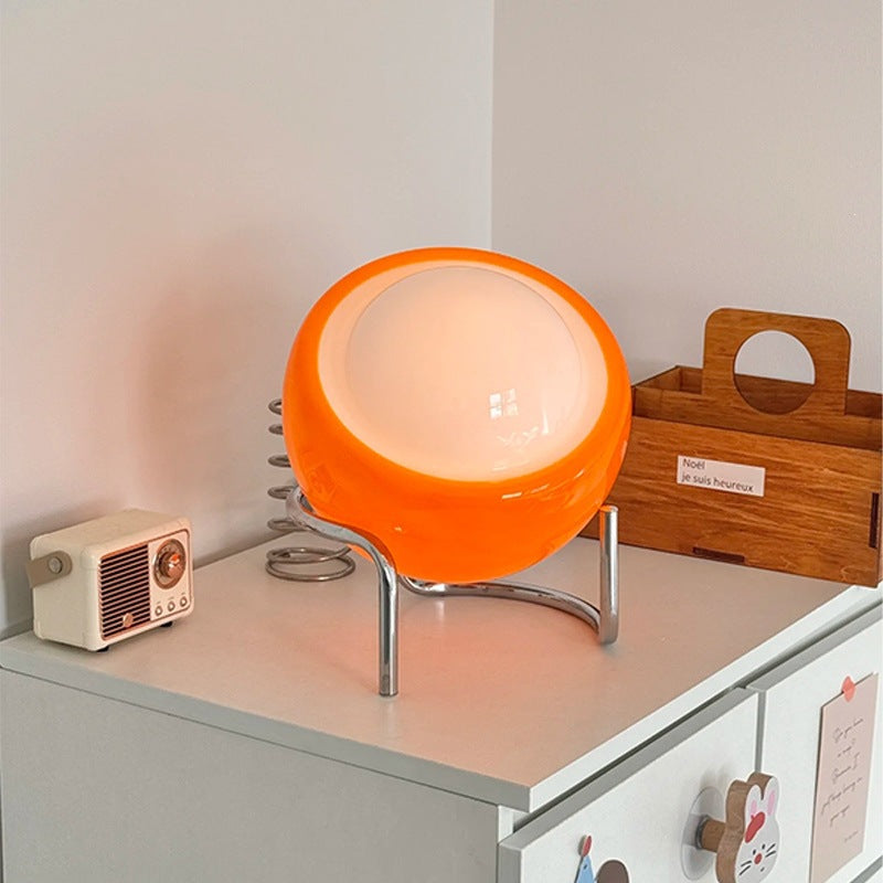 Decorative Orb LED Table Lamp with Chrome Tripod Legs | Thrascher