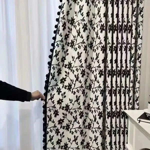 Decorative Pompon Trim Black-White | Thrascher