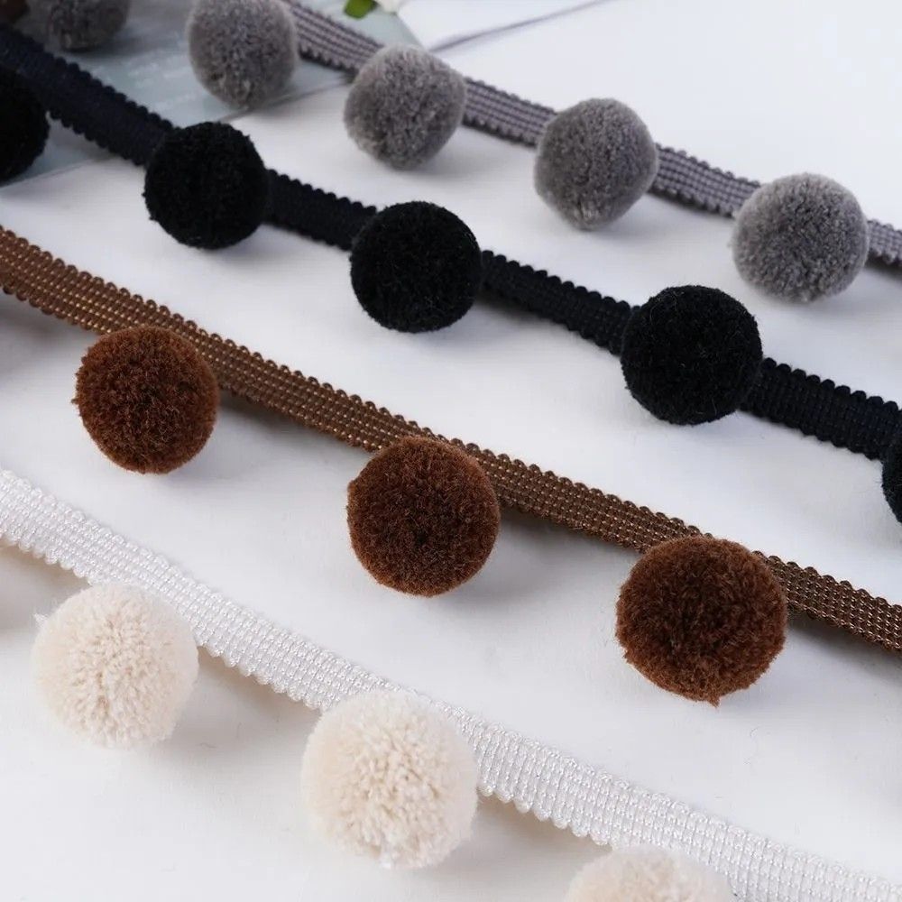 Decorative Pompon Trim Black-White | Thrascher