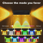 Decorative RGB Solar-Powered Double Beam Wall Lamp | Thrascher