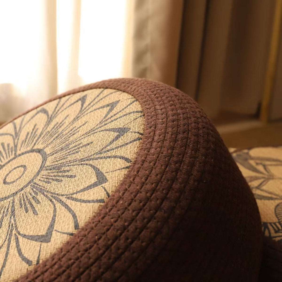Decorative Seating Pouf with Stylish Floral Design | Thrascher