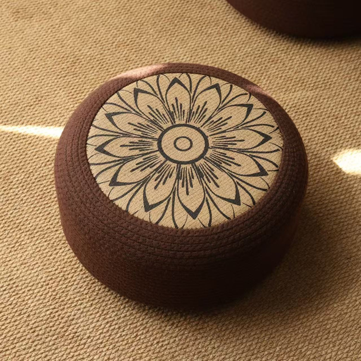 Decorative Seating Pouf with Stylish Floral Design | Thrascher