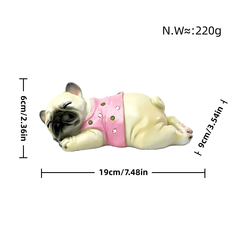 Decorative Sleeping Bulldog Figure | Thrascher