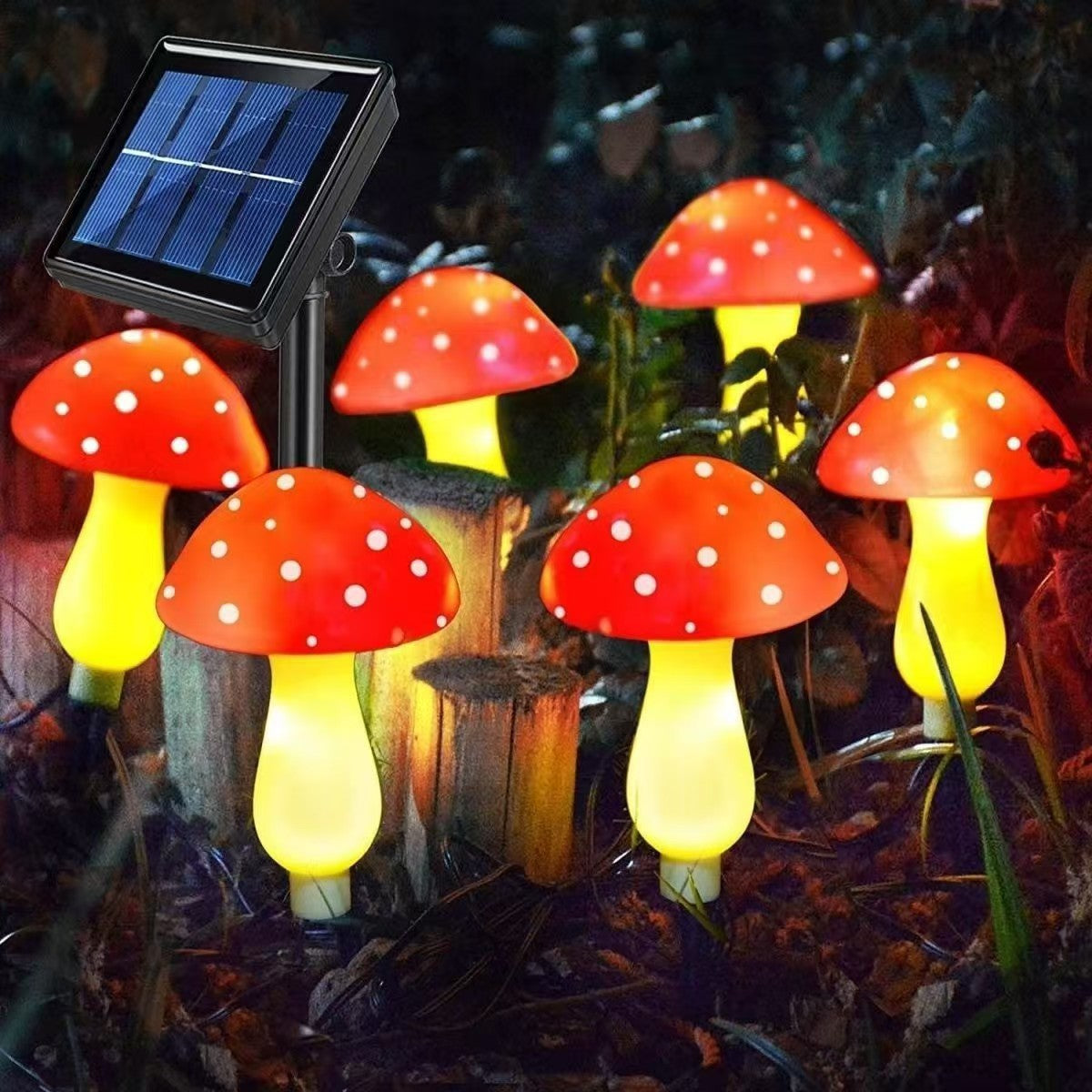 Decorative Solar Mushroom Garden Stake Lights | Thrascher