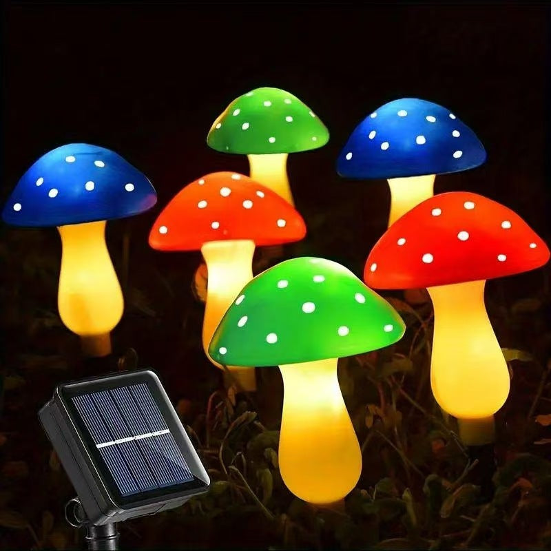 Decorative Solar Mushroom Garden Stake Lights | Thrascher
