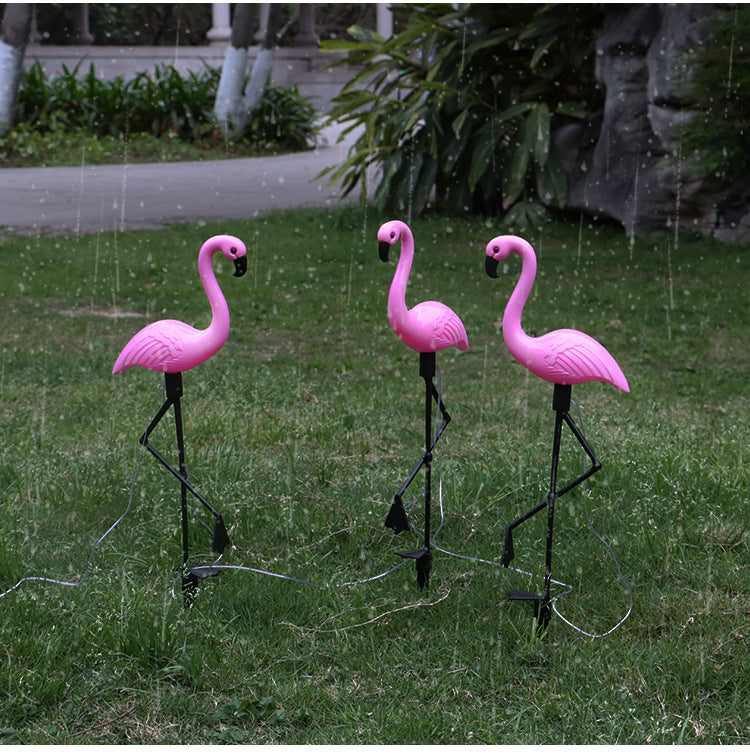 Decorative Solar-Powered Flamingo Garden Stake with Adjustable Tray and Spike Attachment | Thrascher