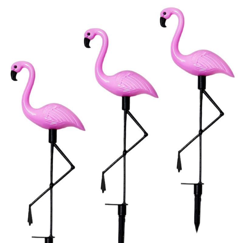 Decorative Solar-Powered Flamingo Garden Stake with Adjustable Tray and Spike Attachment | Thrascher