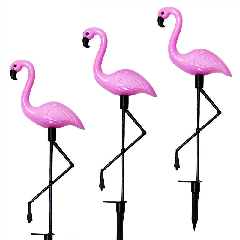 Decorative Solar-Powered Flamingo Garden Stake with Adjustable Tray and Spike Attachment | Thrascher