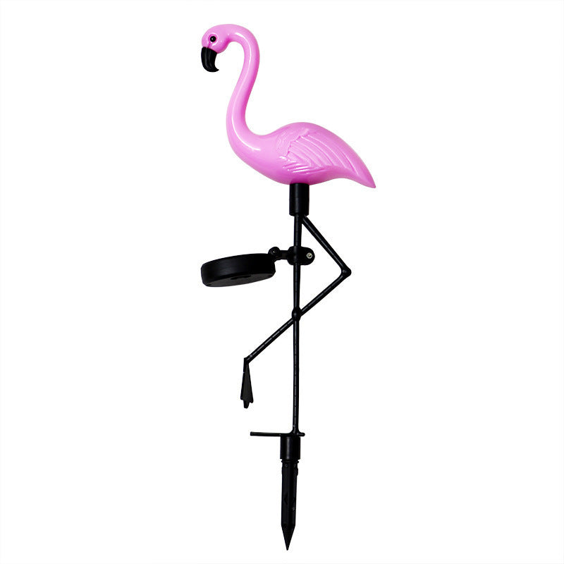 Decorative Solar-Powered Flamingo Garden Stake with Adjustable Tray and Spike Attachment | Thrascher