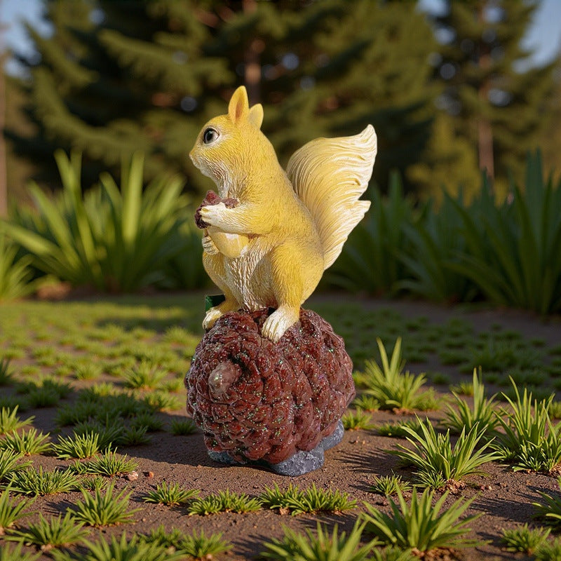 Decorative Squirrel Sculpture on a Pine Cone | Thrascher