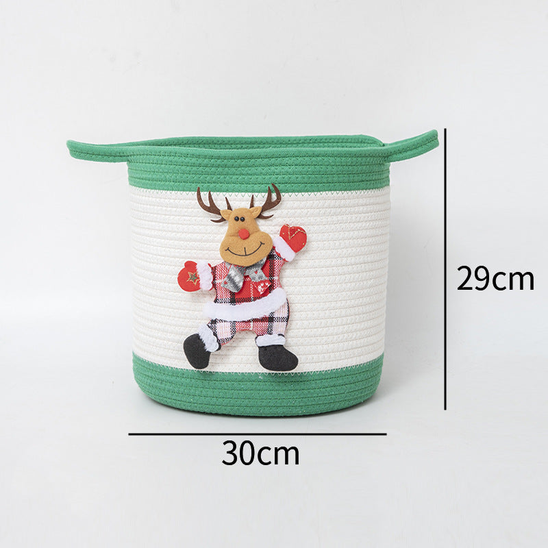 Decorative Storage Basket with Christmas Motif | Thrascher