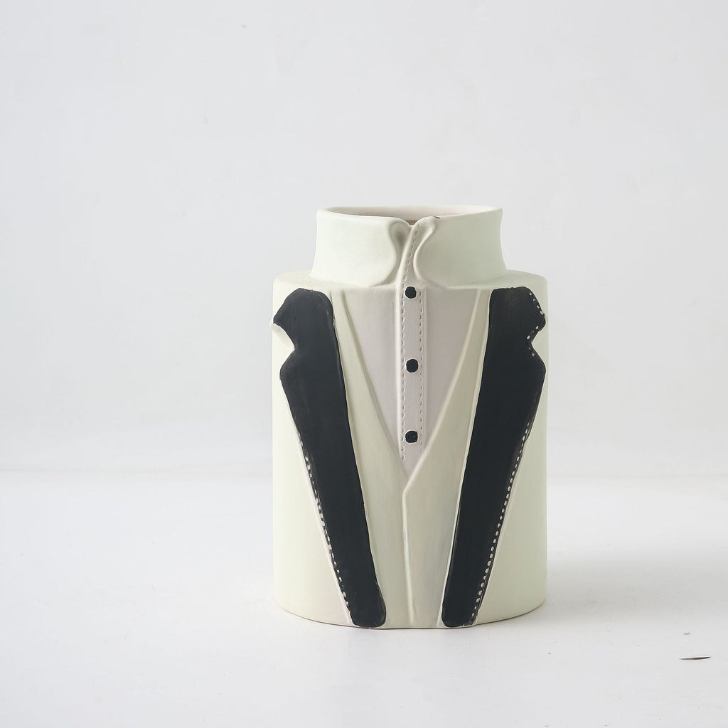 Decorative Vase Black-White Gray | Thrascher